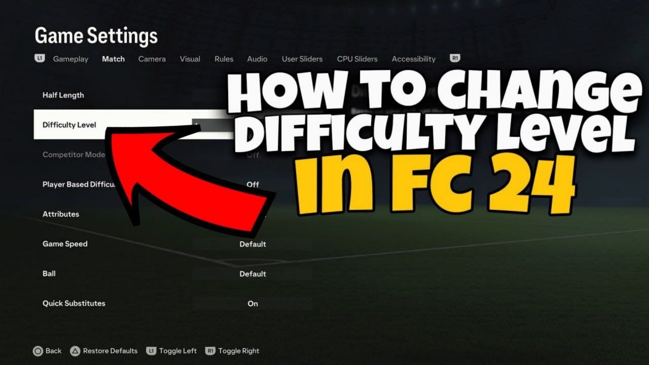 How to Change Difficulty in EA FC 24? FIFA 24